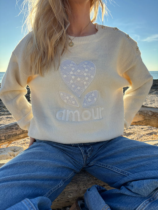 Pull amour stella écru