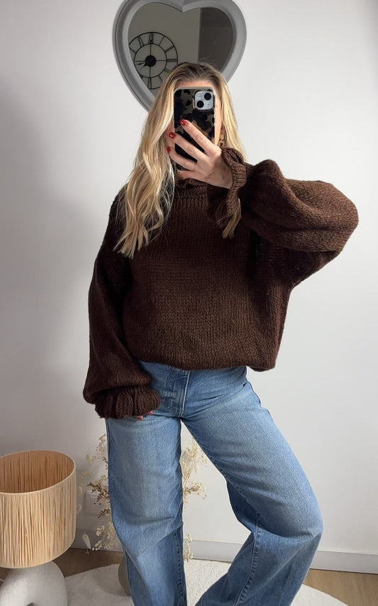 Pull doux ANNA Marron