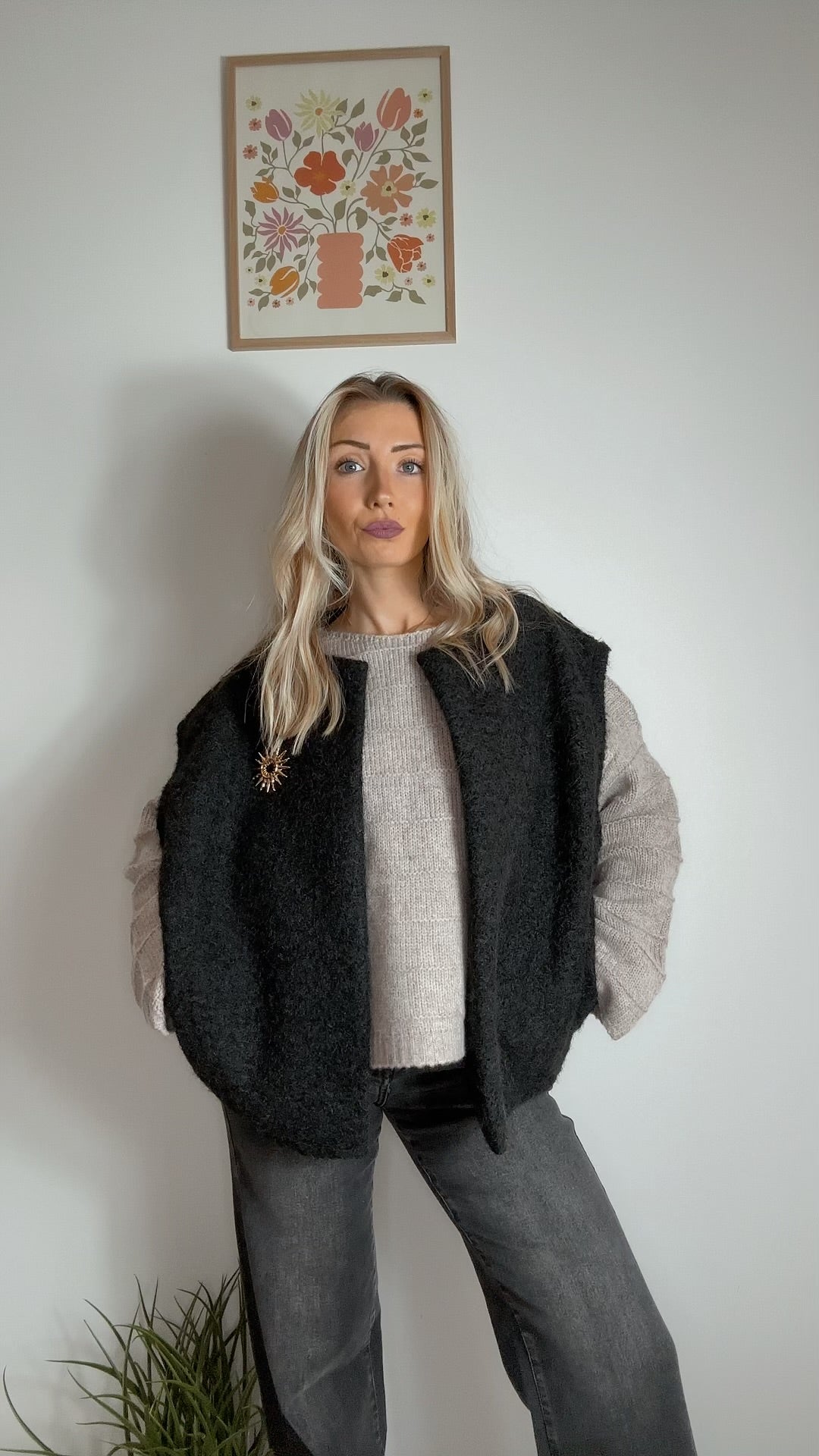 Veste sans manches noir Soleil