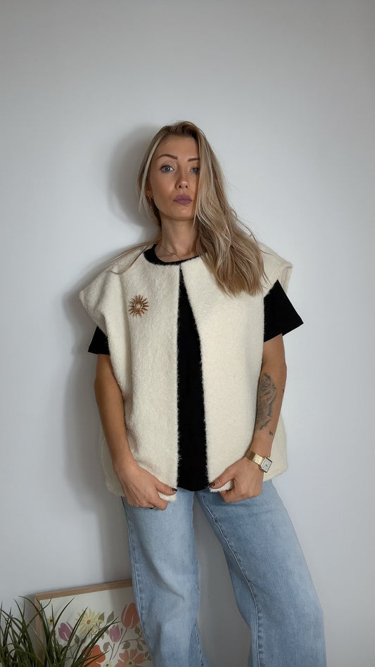 Veste sans manches beige Soleil