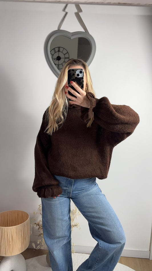 Pull doux ANNA Marron