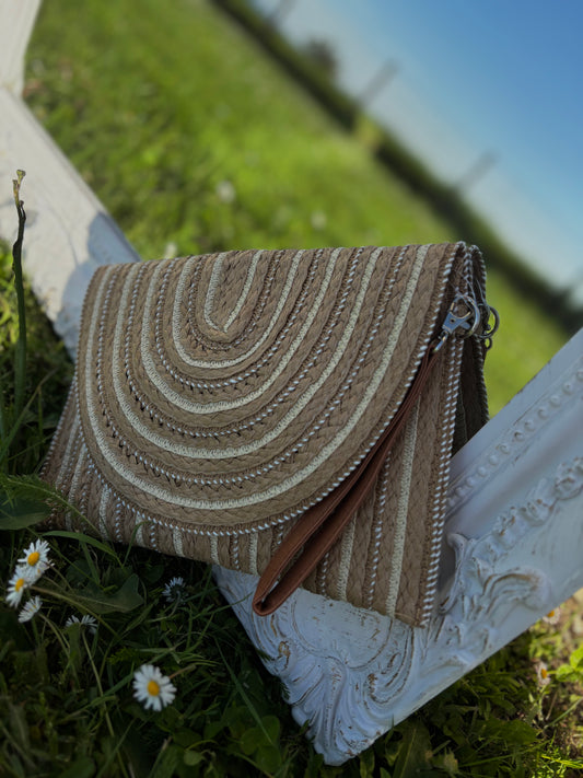 Pochette en paille TRESSIA