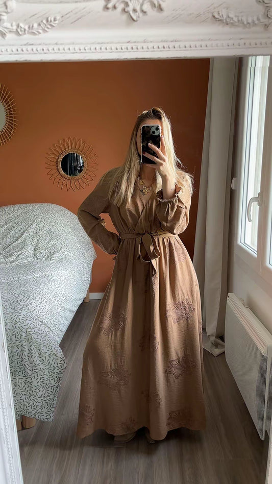 Robe Emma bohème marron