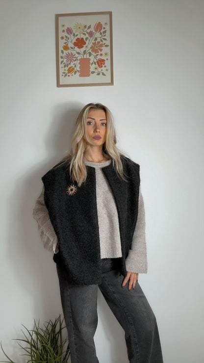 Veste sans manches noir Soleil